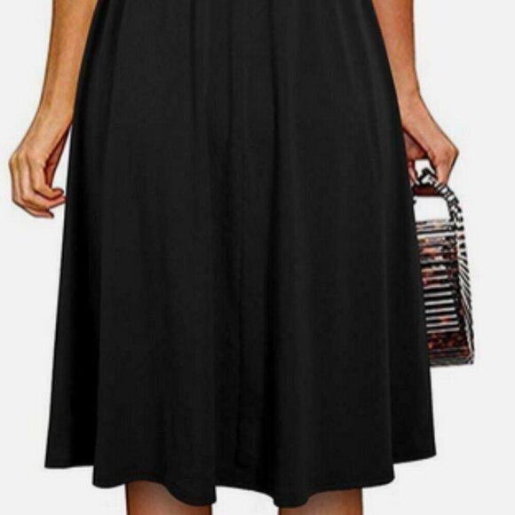NWT Yathon spaghetti-strap black dress w/ pockets sz S - Picture 5 of 15